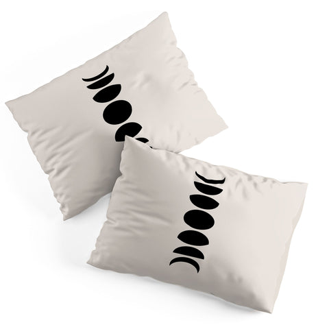 Colour Poems Minimal Moon Phases White Pillow Shams