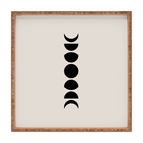 Colour Poems Minimal Moon Phases White Square Tray