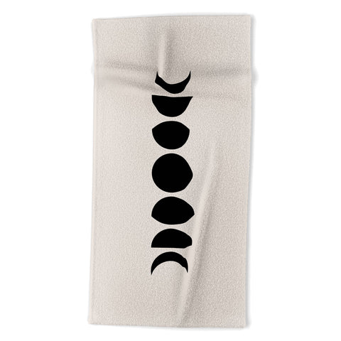 Colour Poems Minimal Moon Phases White Beach Towel