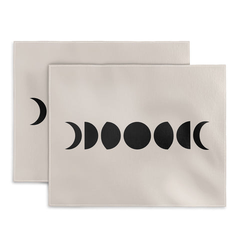 Colour Poems Minimal Moon Phases White Placemat