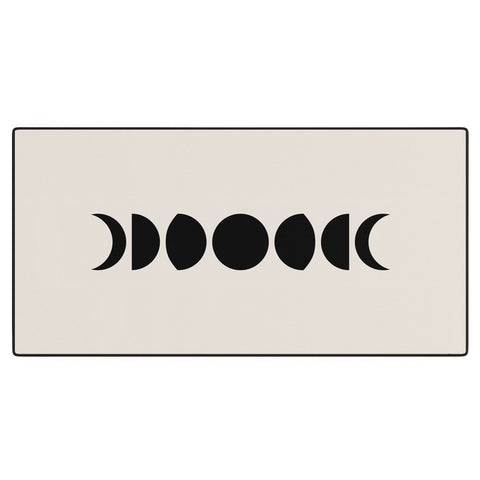 Colour Poems Minimal Moon Phases White Desk Mat