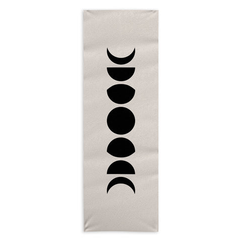 Colour Poems Minimal Moon Phases White Yoga Towel