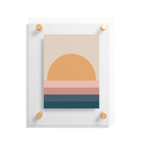 Colour Poems Minimal Retro Sunset Floating Acrylic Print