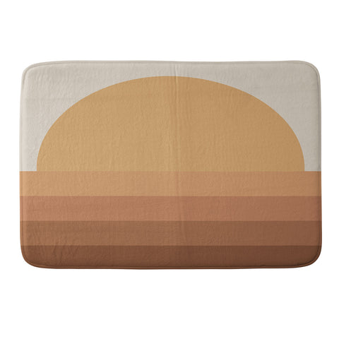 Colour Poems Minimal Retro Sunset Orange Memory Foam Bath Mat