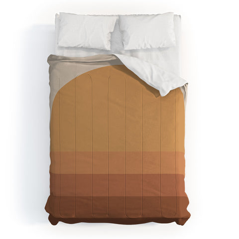 Colour Poems Minimal Retro Sunset Orange Comforter