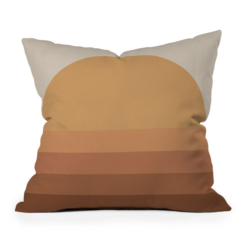 Colour Poems Minimal Retro Sunset Orange Throw Pillow