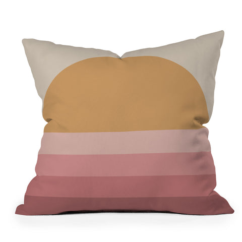 Colour Poems Minimal Retro Sunset Pink Throw Pillow