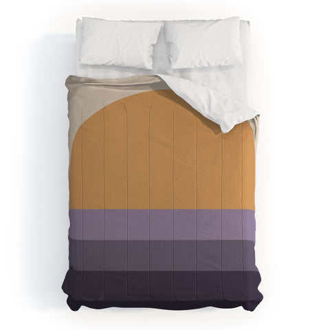 Colour Poems Minimal Retro Sunset Purple Comforter