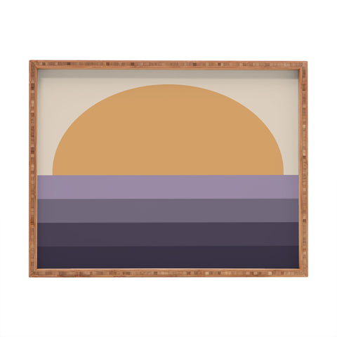 Colour Poems Minimal Retro Sunset Purple Rectangular Tray