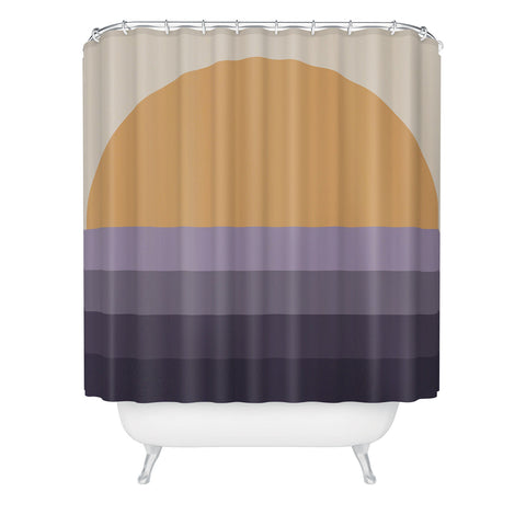Colour Poems Minimal Retro Sunset Purple Shower Curtain