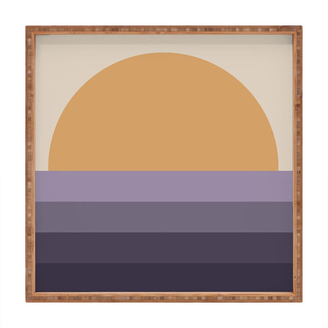 Colour Poems Minimal Retro Sunset Purple Square Tray