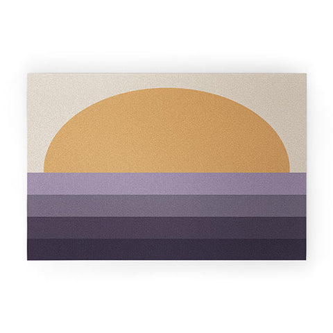 Colour Poems Minimal Retro Sunset Purple Welcome Mat