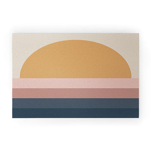 Colour Poems Minimal Retro Sunset Welcome Mat