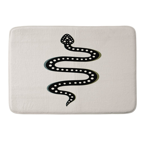 Colour Poems Minimal Snake Black Memory Foam Bath Mat