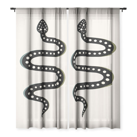 Colour Poems Minimal Snake Black Sheer Non Repeat