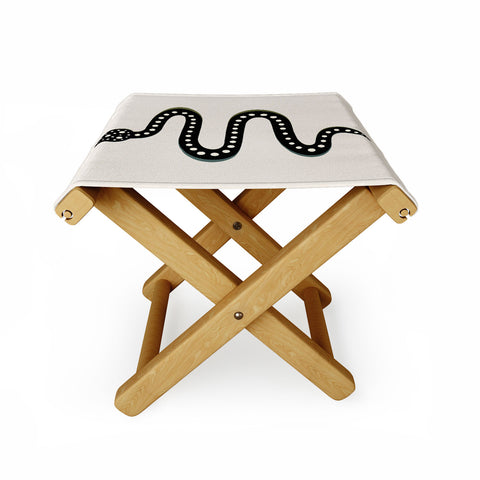 Colour Poems Minimal Snake Black Folding Stool