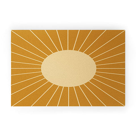Colour Poems Minimal Sunrays Gold Welcome Mat