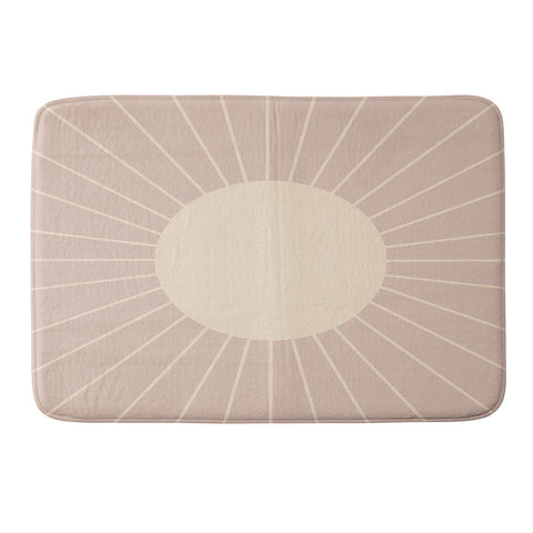 Colour Poems Minimal Sunrays Pink Memory Foam Bath Mat