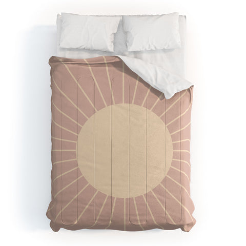 Colour Poems Minimal Sunrays Pink Comforter