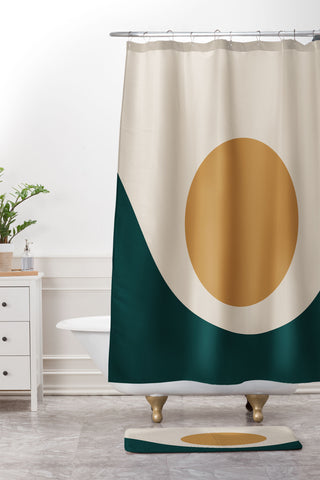 Colour Poems Minimal Sunrise II Shower Curtain And Mat