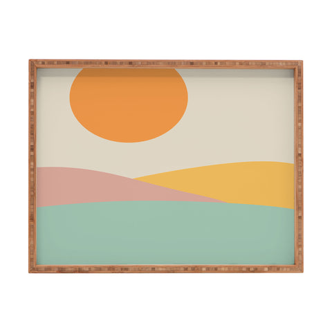 Colour Poems Minimal Sunrise Landscape II Rectangular Tray