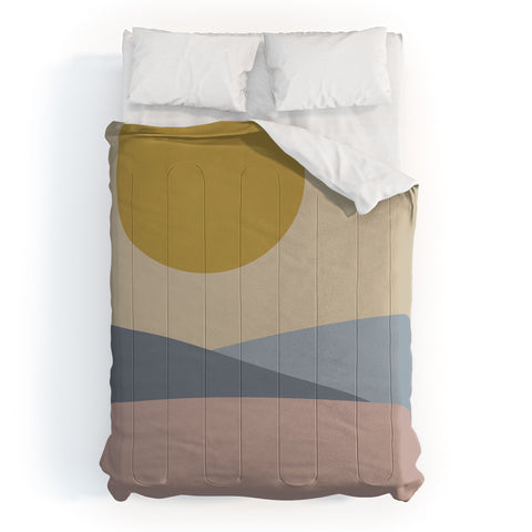 Colour Poems Minimal Sunrise Landscape III Comforter