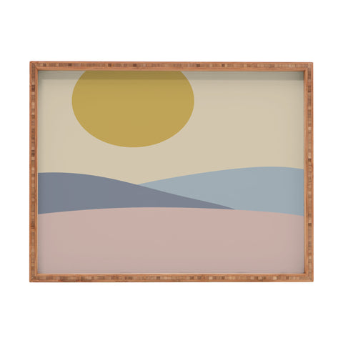 Colour Poems Minimal Sunrise Landscape III Rectangular Tray