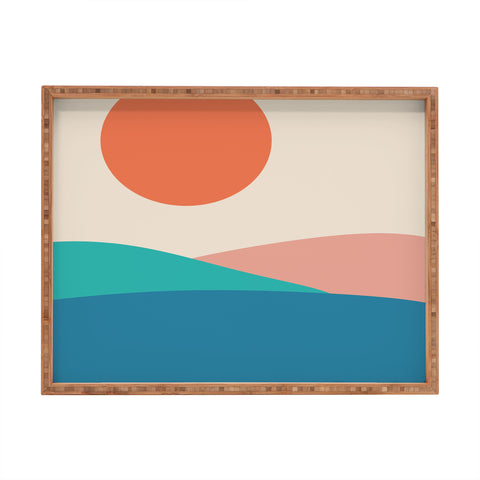 Colour Poems Minimal Sunrise Landscape Rectangular Tray