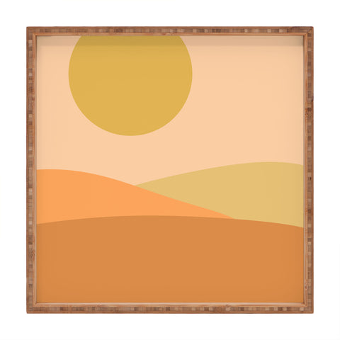 Colour Poems Minimal Sunrise Landscape V Square Tray