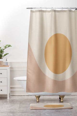 Colour Poems Minimal Sunrise Shower Curtain And Mat