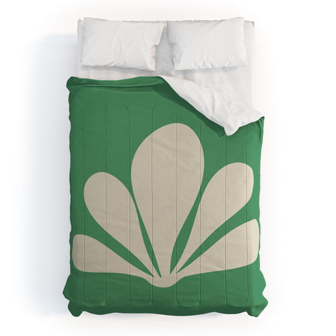Colour Poems Minimal Tropical Plant Green Comforter