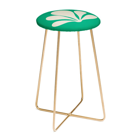 Colour Poems Minimal Tropical Plant Green Counter Stool