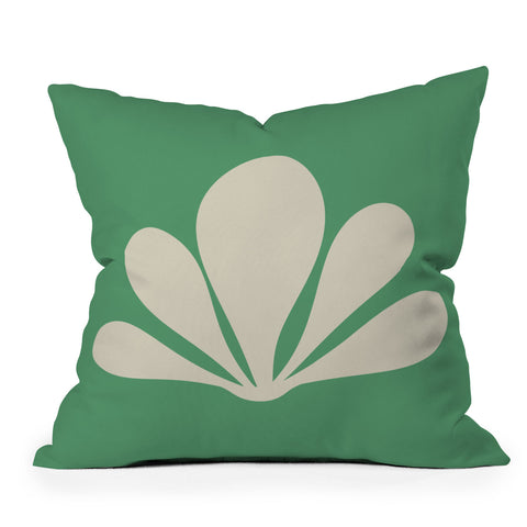 Colour Poems Minimal Tropical Plant Green Throw Pillow
