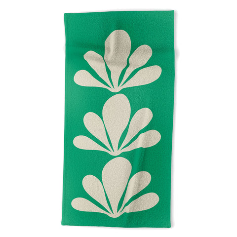 Colour Poems Minimal Tropical Plant Green Beach Towel