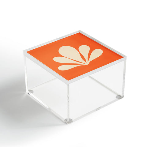 Colour Poems Minimal Tropical Plant Orange Acrylic Box