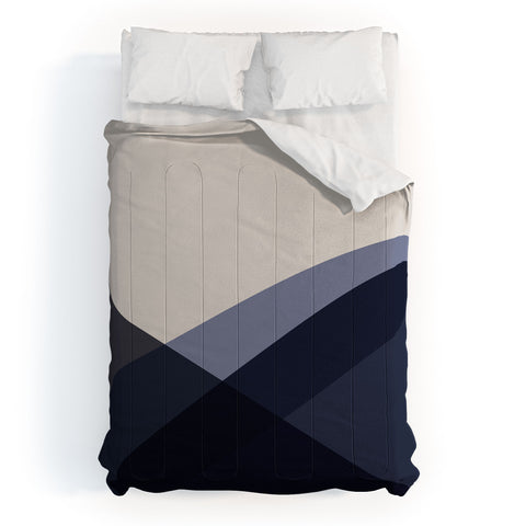Colour Poems Minimal Waves Blue Comforter