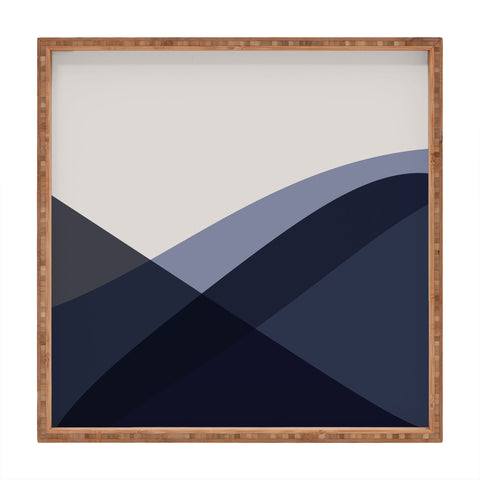 Colour Poems Minimal Waves Blue Square Tray