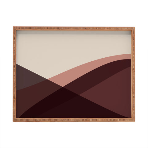 Colour Poems Minimal Waves Red Rectangular Tray