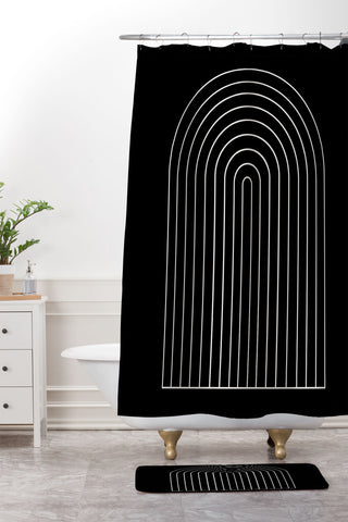 Colour Poems Minimalist Arch II Shower Curtain And Mat