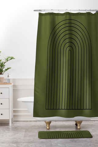 Colour Poems Minimalist Arch XI Shower Curtain And Mat