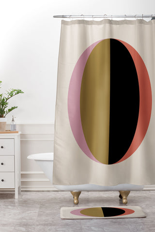 Colour Poems Mod Circle Abstract Shower Curtain And Mat