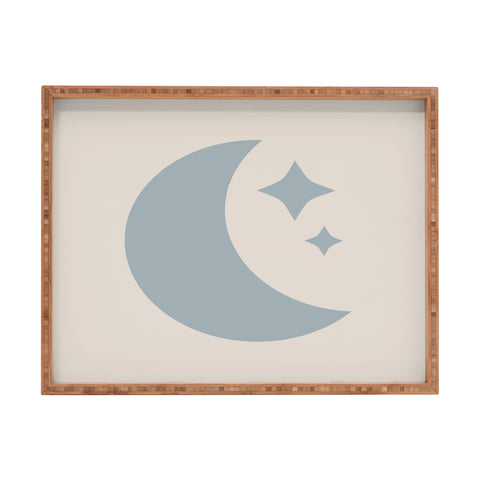 Colour Poems Moon and Stars Blue Rectangular Tray