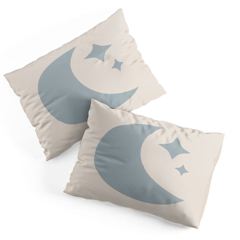 Colour Poems Moon and Stars Blue Pillow Shams
