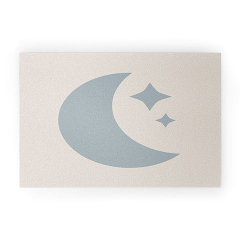 Colour Poems Moon and Stars Blue Welcome Mat