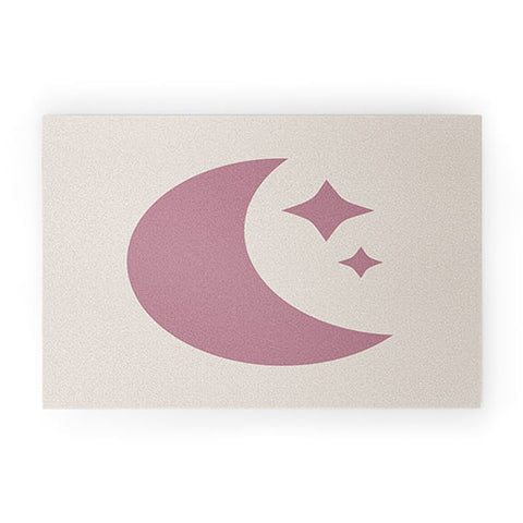 Colour Poems Moon and Stars Pink Welcome Mat