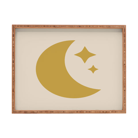 Colour Poems Moon and Stars Yellow Rectangular Tray