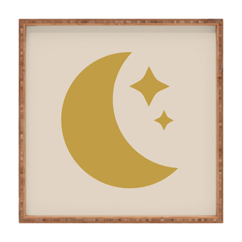 Colour Poems Moon and Stars Yellow Square Tray