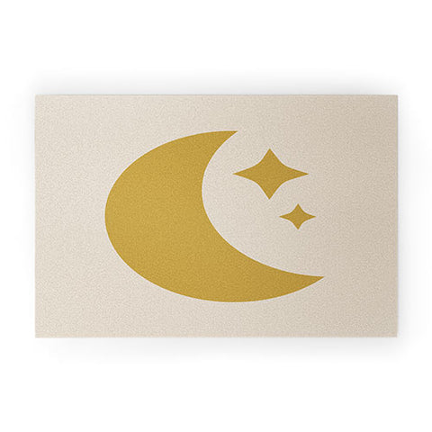 Colour Poems Moon and Stars Yellow Welcome Mat