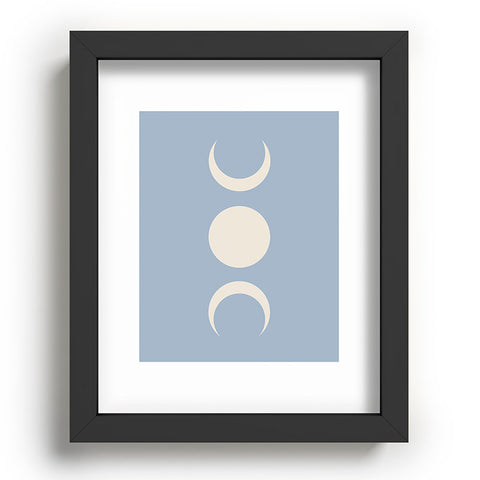 Colour Poems Moon Minimalism Blue Recessed Framing Rectangle