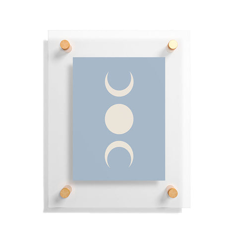 Colour Poems Moon Minimalism Blue Floating Acrylic Print